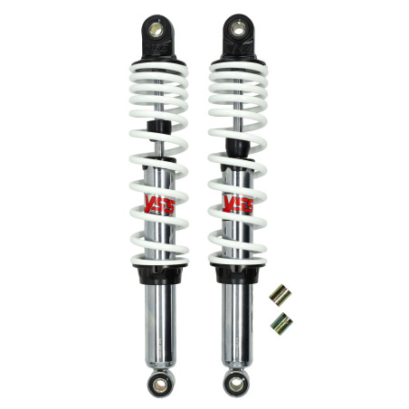 schokbrekerset yss 360mm chroom/wit simson, kreidler rd220-360p-03-15p
