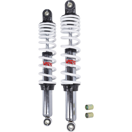 schokbrekerset yss 360mm chroom/wit simson, kreidler rd220-360-03-12p