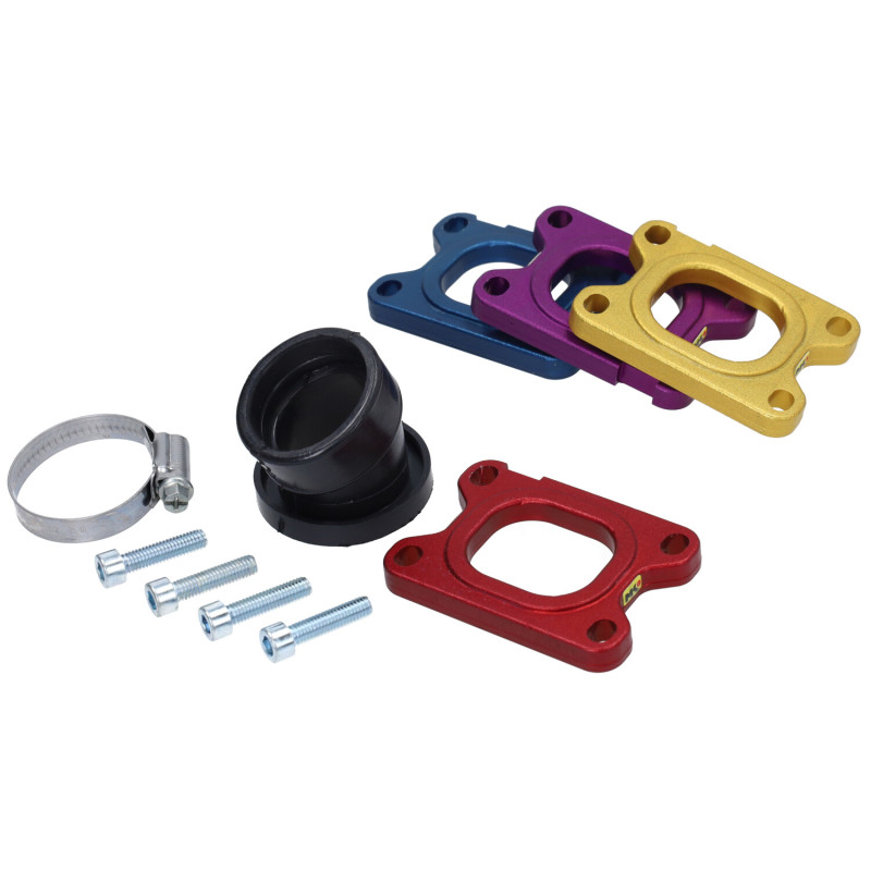 spruitstuk metrakit cnc 28mm rood minarelli am6, senda