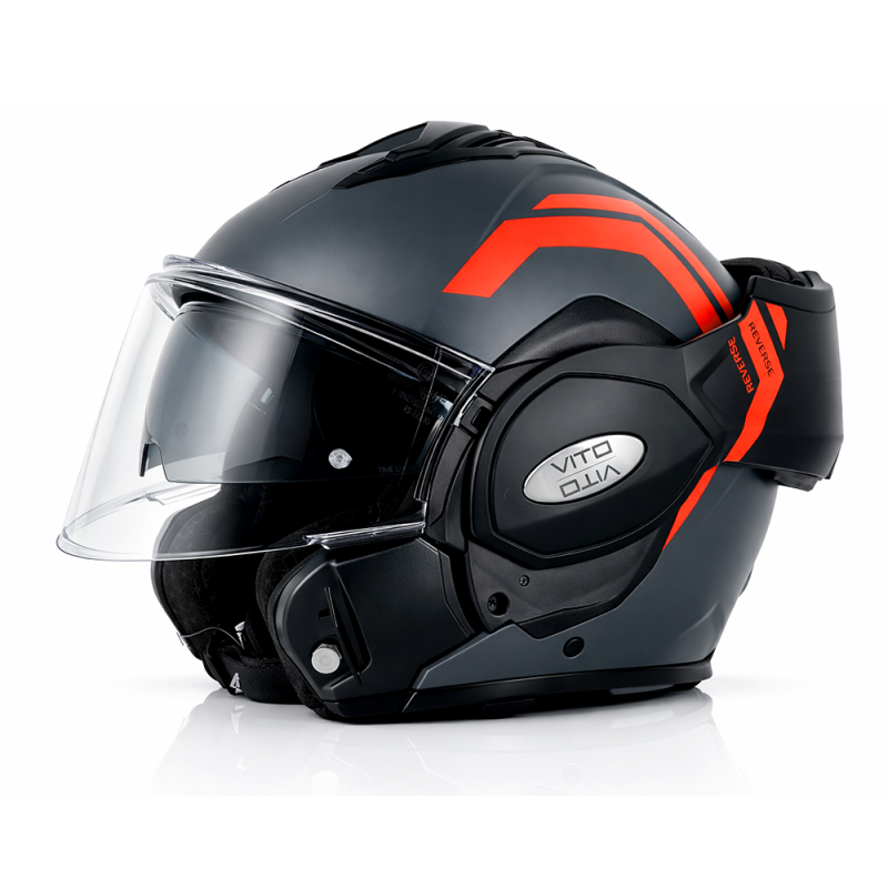 Vito Systeemhelm Reverse Mat Grijs/Oranje