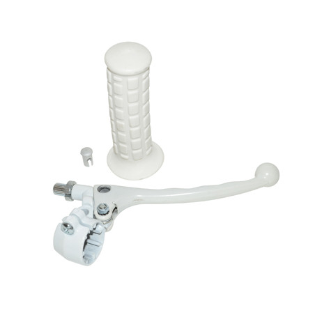 brake lever Lusito complete made in EU left white a3, camino, Tomos A35