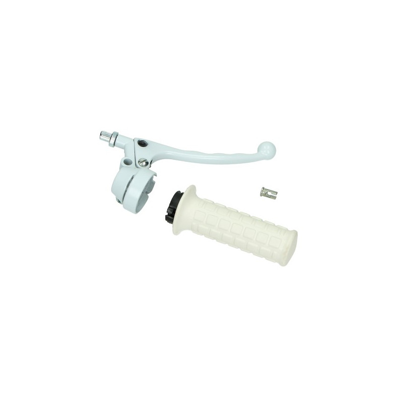 throttle/brake lever Lusito complete made in EU right white a3, camino, Tomos A35