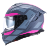 Vito Presto Integraal + Zonnevizier Mat Grijs/Zwart/Roze