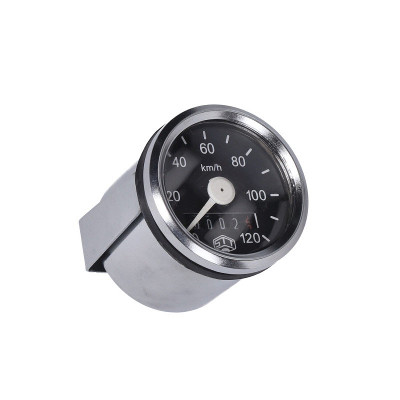 km tellerklok Schmitt 120km/u 48mm zwart/chroom camino, hercules, maxi, tomos, zundapp stt43895