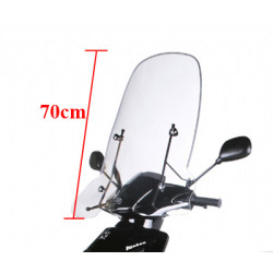 windshield Peugeot original with mounting set high 70cm clear kisbee 4t pg530-kis-p0l