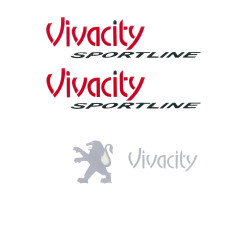 stickerset zwart/rood viva sportline