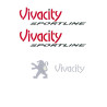 stickerset zwart/rood viva sportline