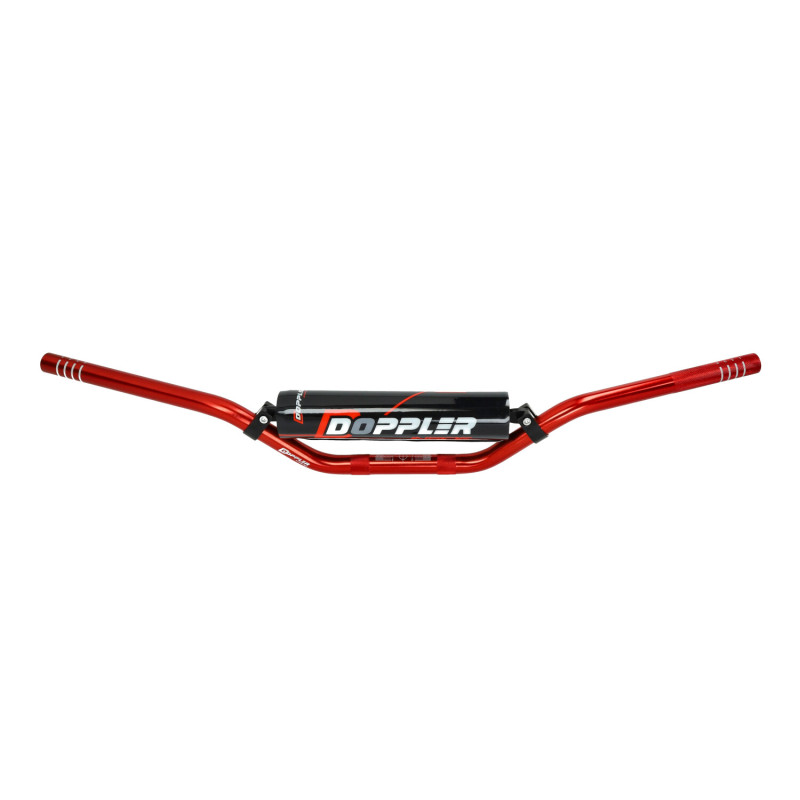 handlebar Doppler + steering pad Red D22.2 - L740 - H70mm red derbi, senda, gear moped, sherco 502007