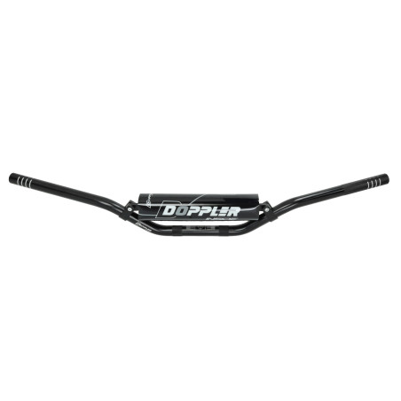 handlebar Doppler + steering pad black D22.2 - L740 - H70mm black derbi, senda, gear moped, sherco 502005