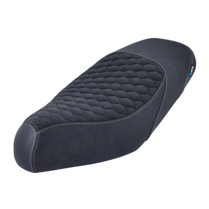 buddydek Regia RS carbon alcantara kort model 1997/2002 gilera zwart/grijs runner 50/125/180/200