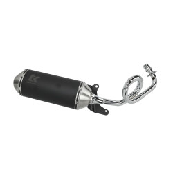 uitlaat Turbokit ovaal euro-5 G-Max chrome bocht zwart/alu zip 4t [euro4], zip 4t [euro5]
