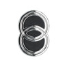 clip-on logo front cover chrome/black gilera, runner 50/125/180/200 573508