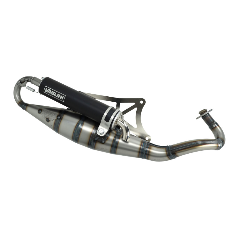 uitlaat yasuni yasuni-R zwart sco piaggio 2t, zip 2t , runner, typhoon, nrg tub420b
