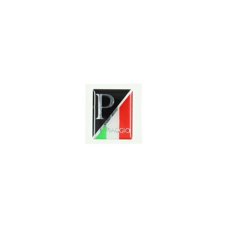 embleem logo voorscherm zwart/italy 3d lx, piaggio, primavera, sprint