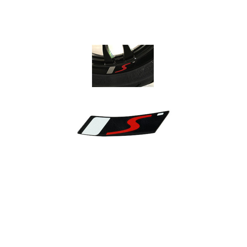 sticker Piaggio origineel wiel euro-4/5 (S) zwart gts alle mod., mp3, primavera, sprint, zip 2h003007000a1