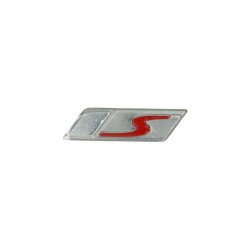 embleem Piaggio origineel beenschilddeksel woord [S] euro-4/5 rood/zilver gts 125-150, sprint 50/125/150, gts super 300cc 2h0032