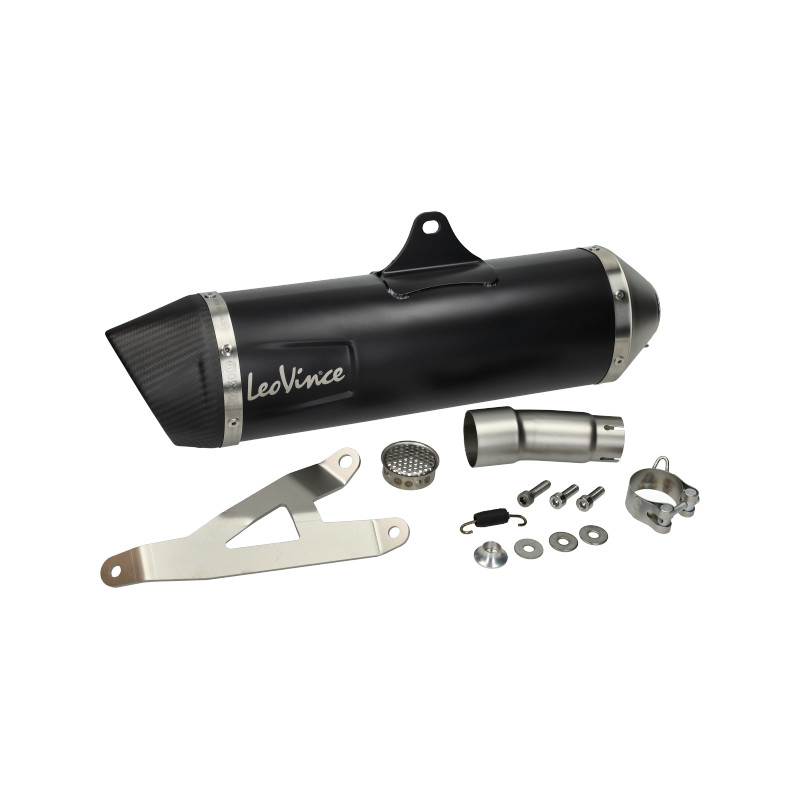 uitlaat Leovince e-keur slip-on nero 400/500cc zwart mat/carbon mp3, beverly, fuoco, x8, x9 14005