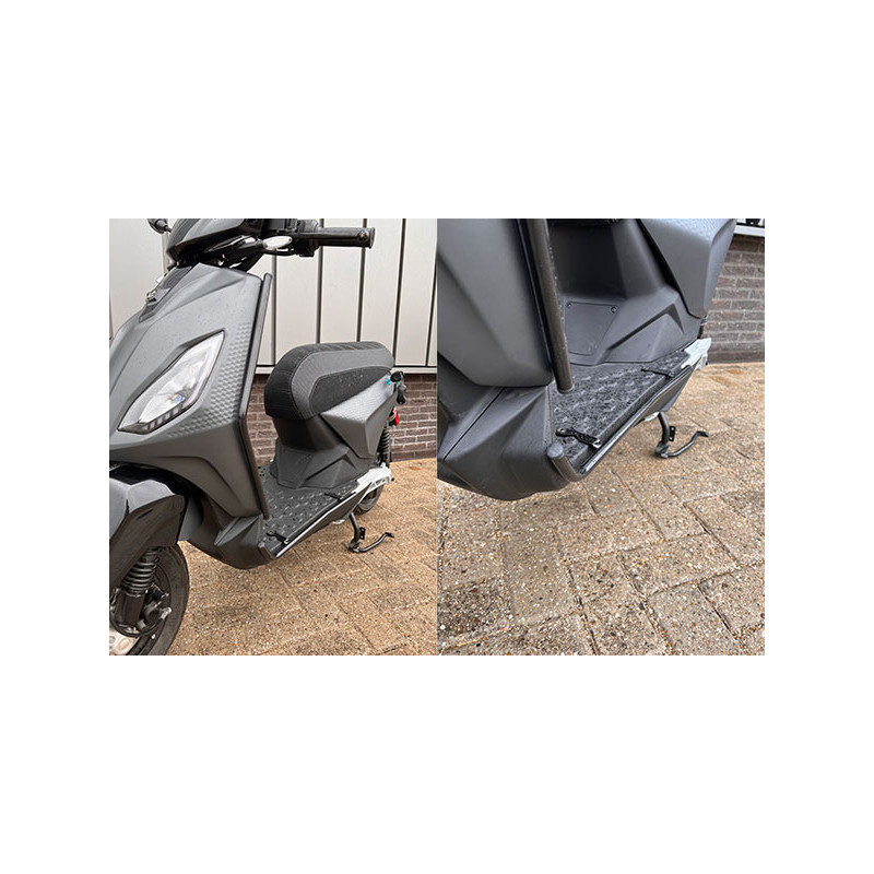 trim bracket set Regia frontcover+stepfloor (made in EU) front/handleboard black high solid piaggio1 (one)