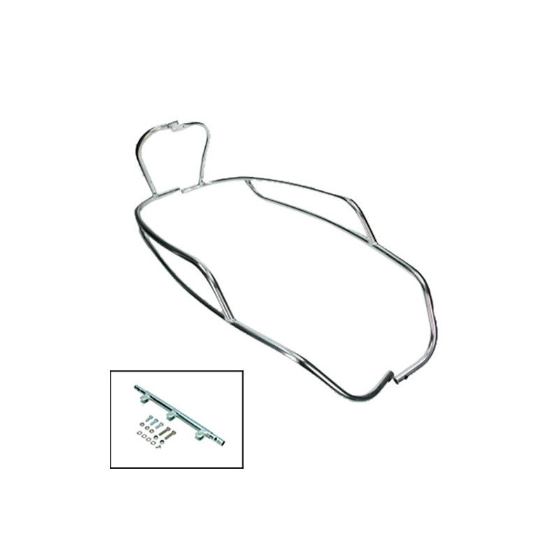 trim bracket set Regia with mounting set rear side (made in EU) chrome 2-parts lxv, lx, vespa 602896m