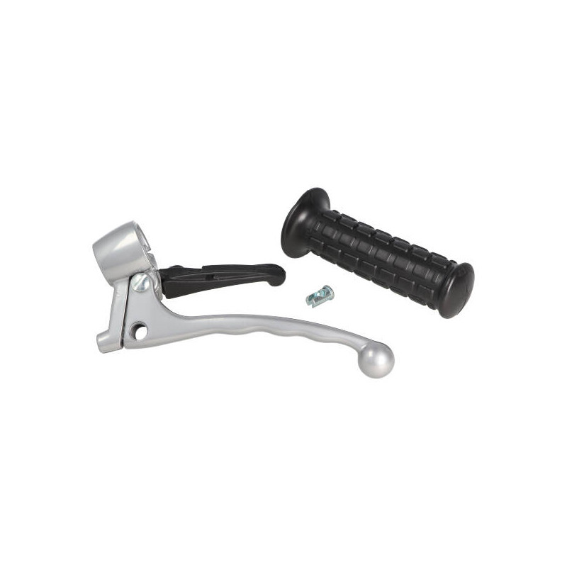 brake lever Lusito complete (made in EU) left grey high solid camino, puch maxi