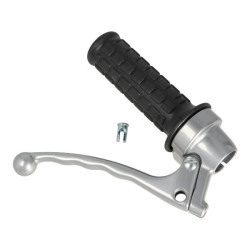 throttle/brake lever Lusito complete (made in EU) (made in EU) grey high solid camino, puch maxi