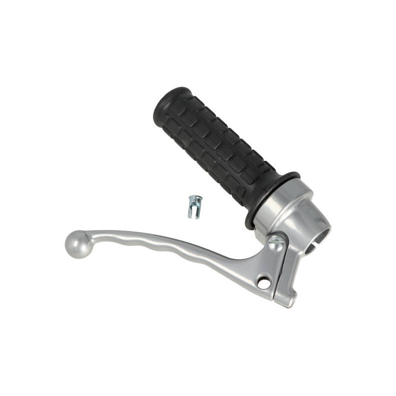 throttle/brake lever Lusito complete (made in EU) (made in EU) grey high solid camino, puch maxi