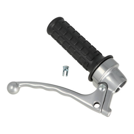 throttle/brake lever Lusito complete (made in EU) (made in EU) grey high solid camino, puch maxi