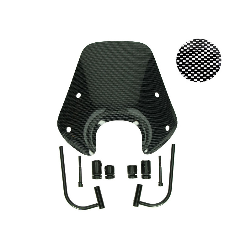 windscherm Regia met bevestigingsset laag (made in EU) 30cm carbon zip2000