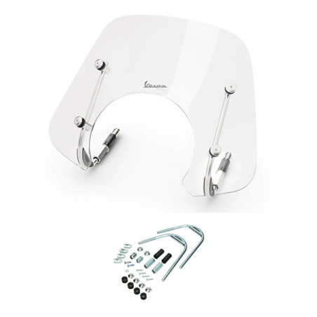 windscherm Piaggio origineel met bevestigingsset laag euro-5 2022/2023 helder gts 300 1b010107