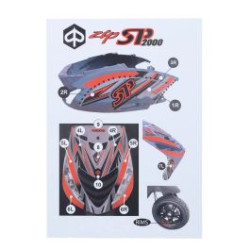 sticker set special orange fluor 16-parts zip 2t , zip 4t, zip sp