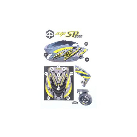 sticker set special yellow fluor 16-parts zip 2t , zip 4t