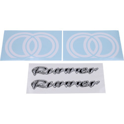 stickerset 3d zwart/grijs 4-delig gilera, runner 50/125/180/200