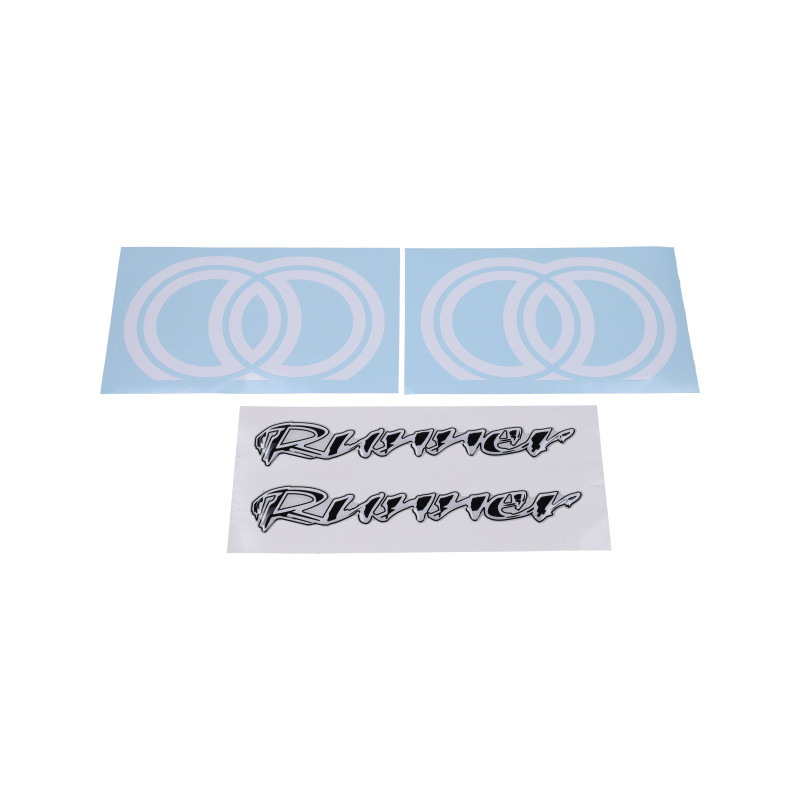 stickerset 3d zwart/grijs 4-delig gilera, runner 50/125/180/200