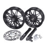 wielset Fast Arrow Pro 11 en 12 inch wiel + oversized remschijfset zwart glans piaggio, zip2000, zip 2t , zip 4t