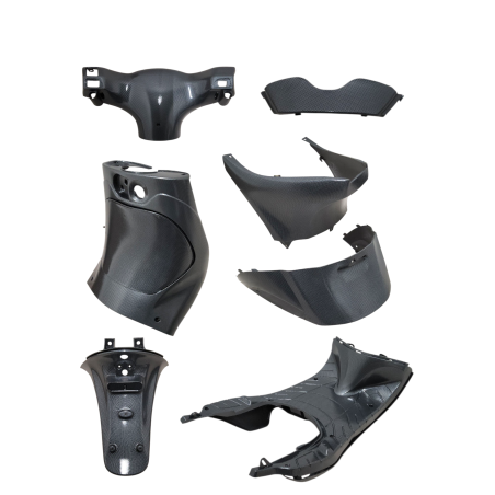 body panel set innerside carbon look 9-parts zip 100/125, zip2000