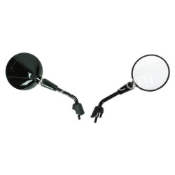 SPIEGELSET APLUS PASSEND OP VESPA PRIMAVERA / GTS (M8) GLANS ZWART (KORT)