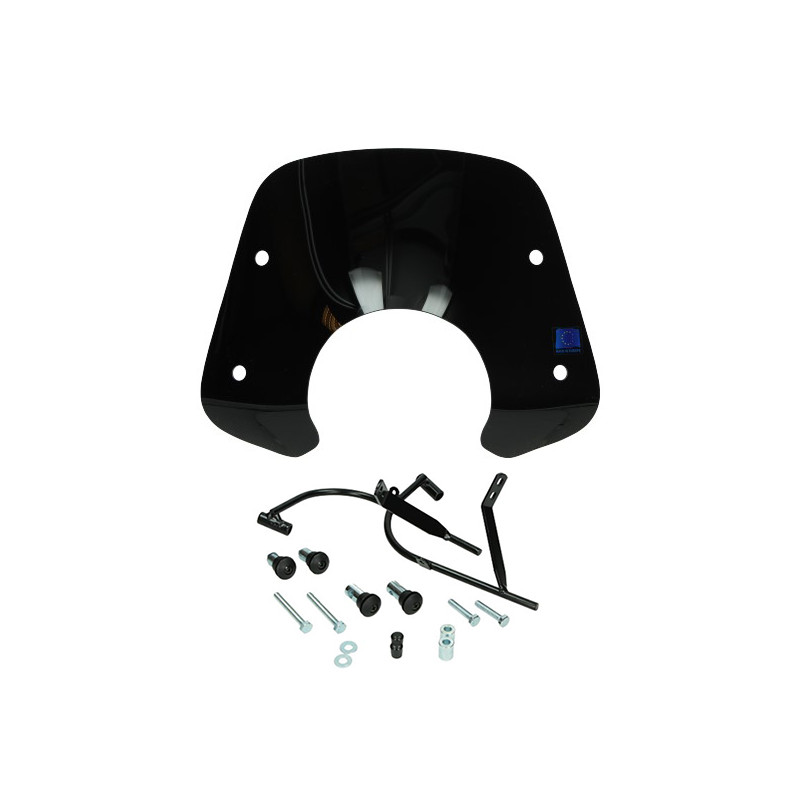 windshield Regia with mounting set low (made in EU) black gloss fiddle 2