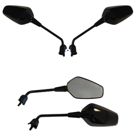 SPIEGELSET APLUS SPORT PASSEND OP VESPA SPRINT (M10) '24 GLANS ZWART (LANG)