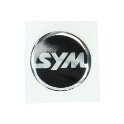 embleem Sym logo rond 40mm zwart/chroom