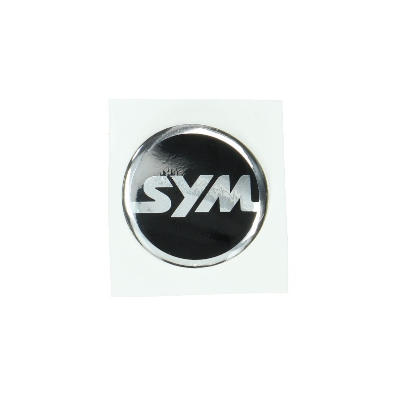 emblem logo round 40mm black/chrome