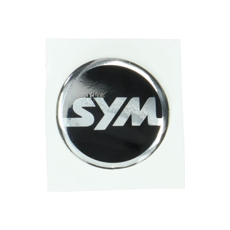 embleem Sym logo rond 40mm zwart/chroom