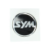 emblem logo round 40mm black/chrome