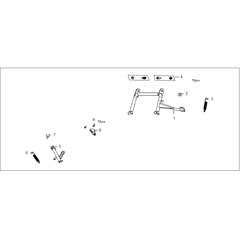 Middle stand bolt and nut
