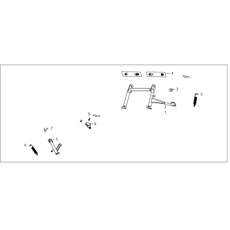 Middle stand bolt and nut