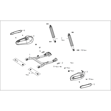 Right fork guard plate decorative cover