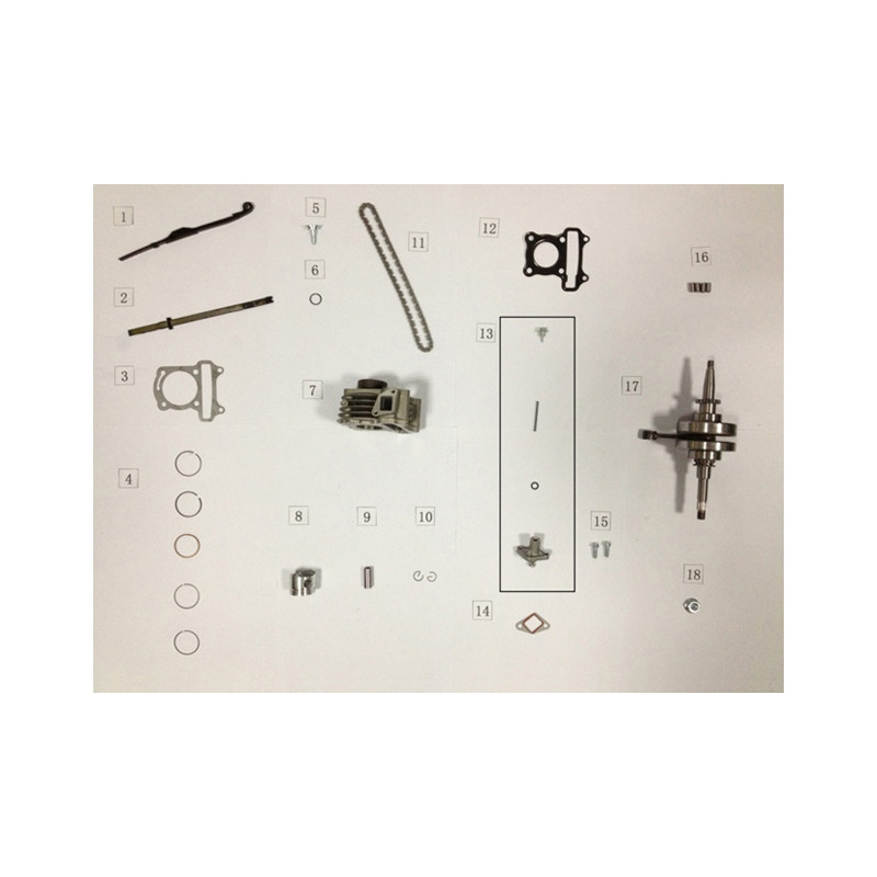 Zuiger+veren+pen+clips set - GY6 - Euro 2/4/5