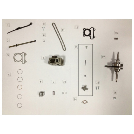 Zuiger+veren+pen+clips set - GY6 - Euro 2/4/5