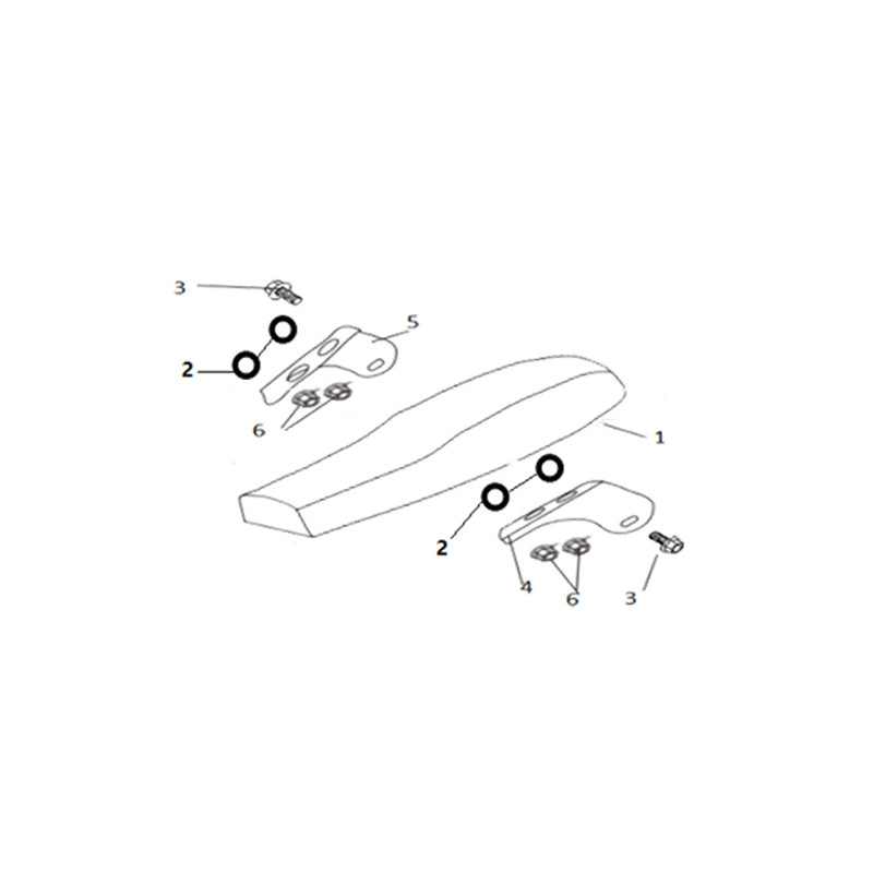 Zadel buddyseat met Witte bies (model 2014)