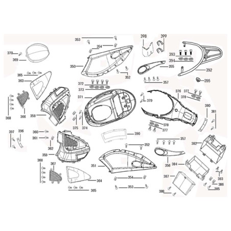 Rear decorative plate rubber