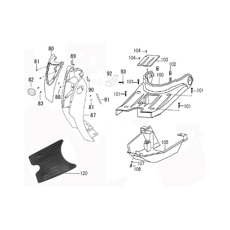 Voorkap - beenschild / Creme wit
